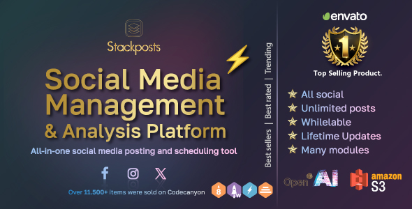 Stackposts - Social Marketing Tool (All Paid Modules Included)