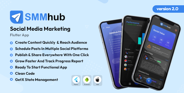 SMMhub - Social Media Marketing Flutter App
