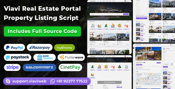 Viavi Real Estate Portal - Property Listing Script