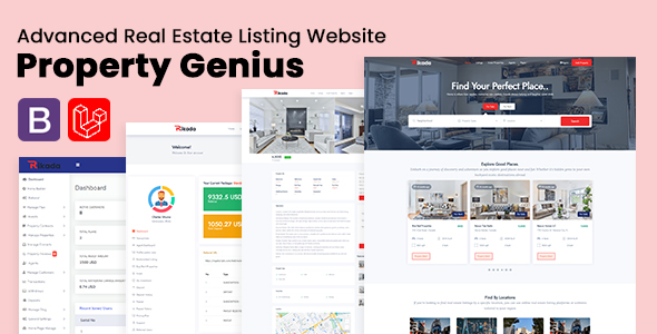 Property Genius - Real Estate Listing Website with OTP