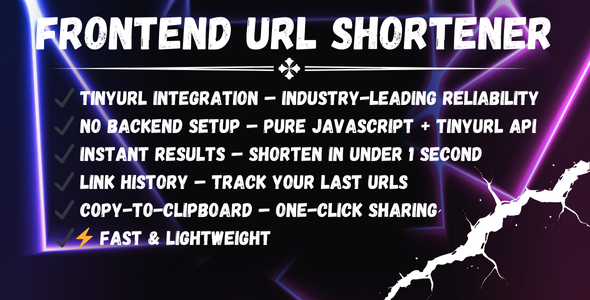 Frontend URL Shortener β TinyURL API Integration in Pure HTML/CSS/JS